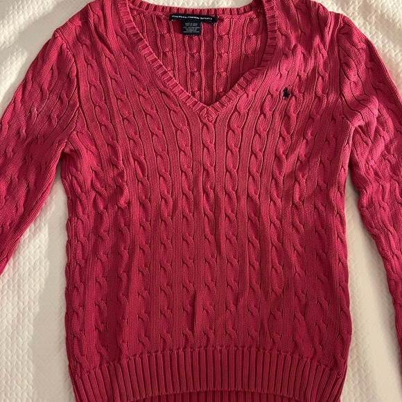 Polo Ralph Lauren V-Neck Sweater in Pink - Picture 1 of 2